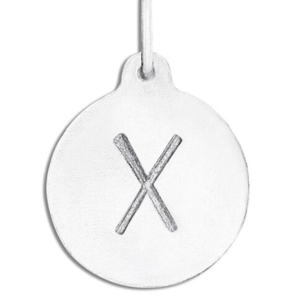 Helen Ficalora Sterling Silver Alphabet Initial X Pendant/ Disk Charm